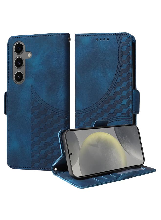 S-TOP Case For Samsung Galaxy S25 5G Embossed Rhombus Starry Leather Phone Case