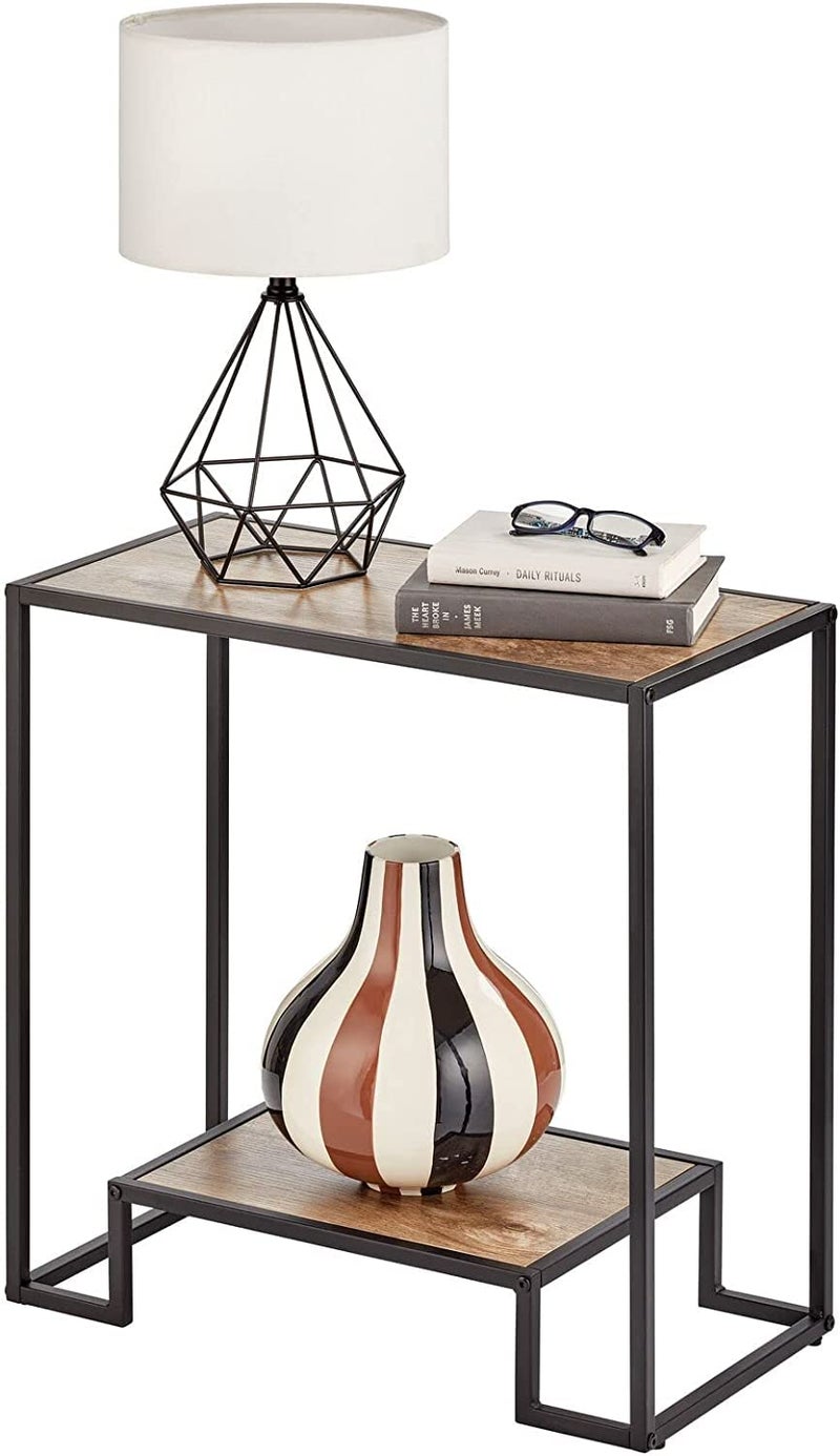 Generic Indian Decor 44605 Storage Table for Entrance TwoLevel Coffee Table in Metal and Wood Entrance Console Cabinet Also Suitable in The Corridor and in The Living Areas Black  - Image 1