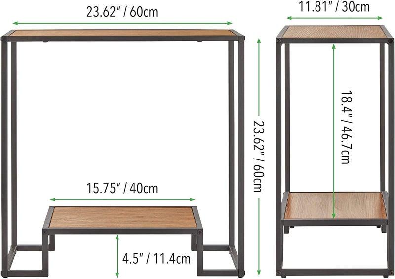 Generic Indian Decor 44605 Storage Table for Entrance TwoLevel Coffee Table in Metal and Wood Entrance Console Cabinet Also Suitable in The Corridor and in The Living Areas Black  - Image 3