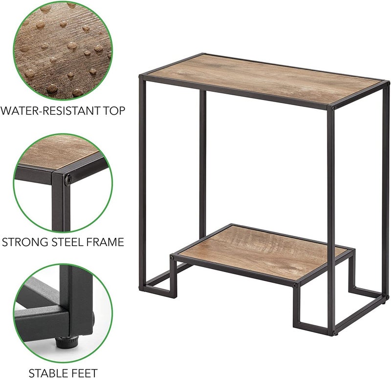 Generic Indian Decor 44605 Storage Table for Entrance TwoLevel Coffee Table in Metal and Wood Entrance Console Cabinet Also Suitable in The Corridor and in The Living Areas Black  - Image 4