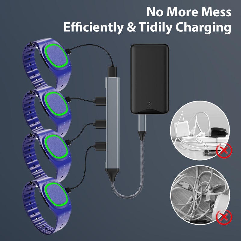 DoohowCase Charging Hub USB C 2PCS for MagicBand+ Plus Magic Band, 4-in-1 Multicharger Compatible with MagicBand Plus Official & Replacement Chargers, Disneyland Accessories Disney-World Essentials - Image 5