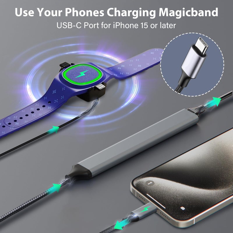 DoohowCase Charging Hub USB C 2PCS for MagicBand+ Plus Magic Band, 4-in-1 Multicharger Compatible with MagicBand Plus Official & Replacement Chargers, Disneyland Accessories Disney-World Essentials - Image 2