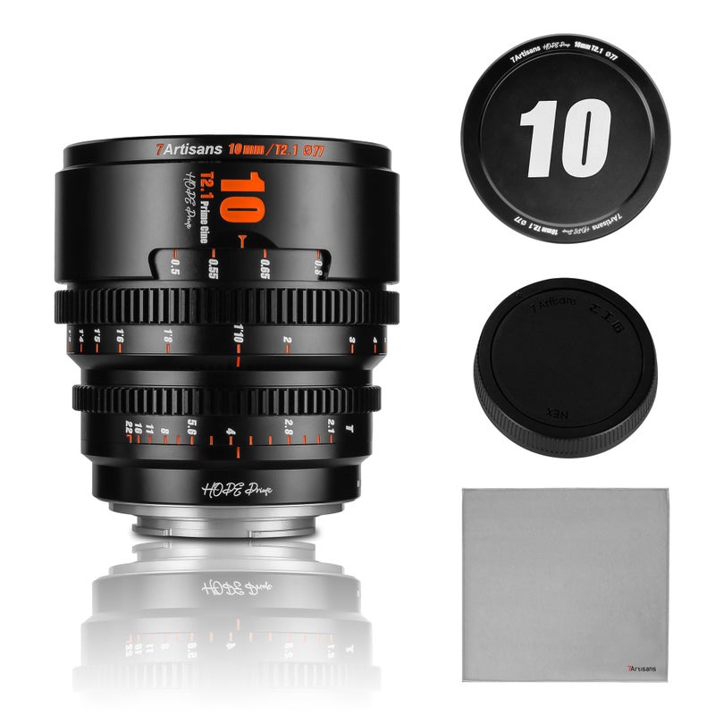 7artisans 10mm T21 Cine Lens S35 Frame Compatible for Canon RFS Mount for RED KomodoRED Komodo XCanon C70CANON R7R50R10Black - Image 2