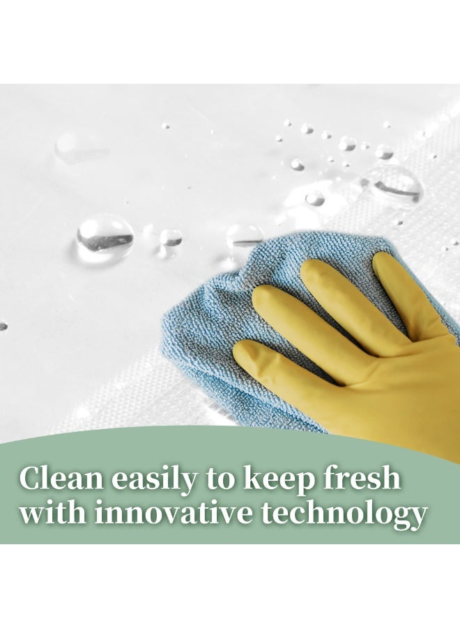 NIBEMINENT Plastic Shower Liner Clear - Premium PEVA Shower Curtain Liner with Rustproof Grommets and 3 Magnets, Waterproof Cute Lightweight Standard Size Bathroom Curtains - Clear - Image 4