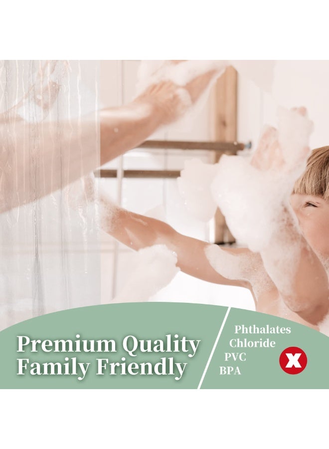 NIBEMINENT Plastic Shower Liner Clear - Premium PEVA Shower Curtain Liner with Rustproof Grommets and 3 Magnets, Waterproof Cute Lightweight Standard Size Bathroom Curtains - Clear - Image 3