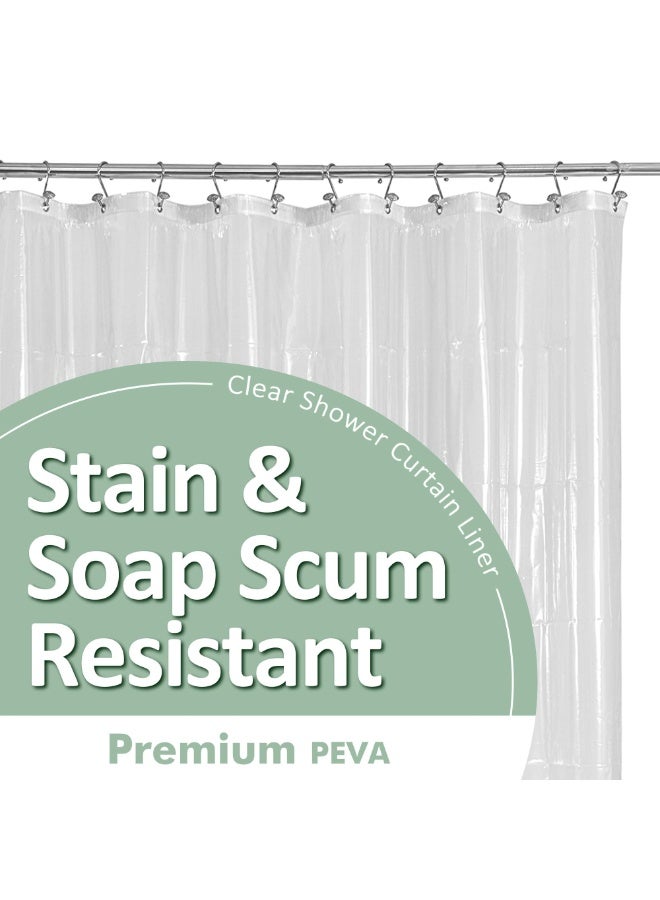 NIBEMINENT Plastic Shower Liner Clear - Premium PEVA Shower Curtain Liner with Rustproof Grommets and 3 Magnets, Waterproof Cute Lightweight Standard Size Bathroom Curtains - Clear - Image 1