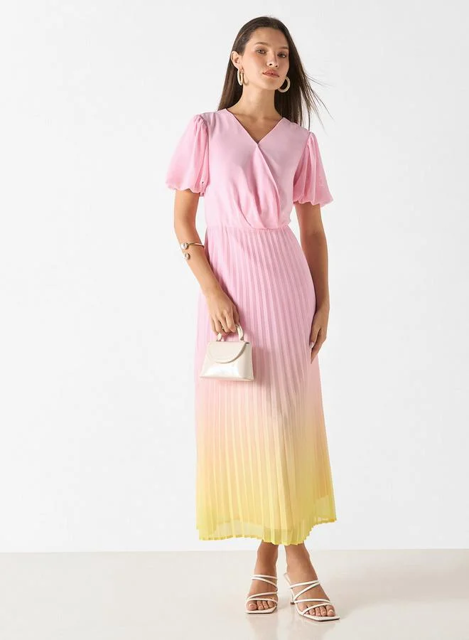 ايكونيك فستان مطوي أومبر