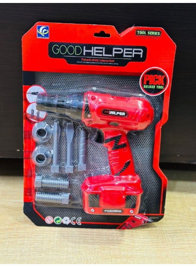 Kids Toy Power Drill Set with Accessories – Pretend Play Tool Kit for Children - Image 2