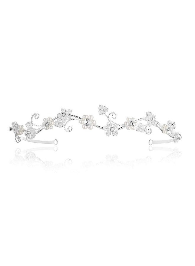 SAMKY Crystal Pearl Wedding Tiara Bridal Headpiece For Brides Hair Accessories For Woman - Image 1