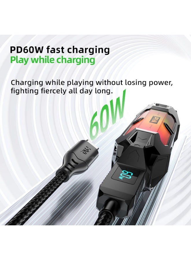 PIVA X41 4 in 1 Type-C Gaming Hub Multifunctional USB Type-C & 3.5mm Audio Inputs with RGB Lighting, 60W USB C Fast Charging, 480Mbps Data Transfer, 3.5mm Audio Port with Power Display for Charging Compatible with Mobile Phones, Laptops, Gaming Devices - Image 4