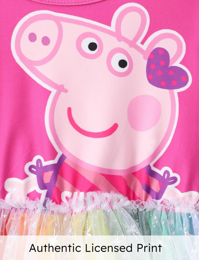 Peppa Pig Toddler Girls Dress for Fall Long Sleeve Stars Decoration Tutu Dresses for Birthday Party Tulle Princess Dress ROSEO Little Girls Size 3-4T - Image 3