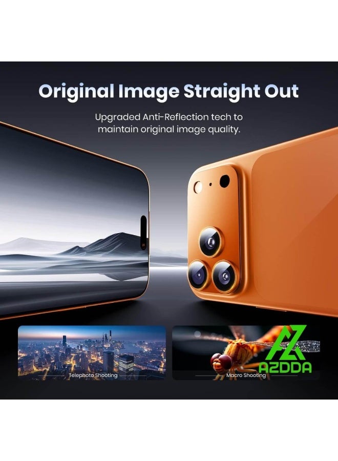 for iPhone 17 Pro Max Camera Lens Protector, Full Coverage, shatterproof Camera Lens Protection Compatible with Apple iPhone 17 Pro Max Orange - Image 4