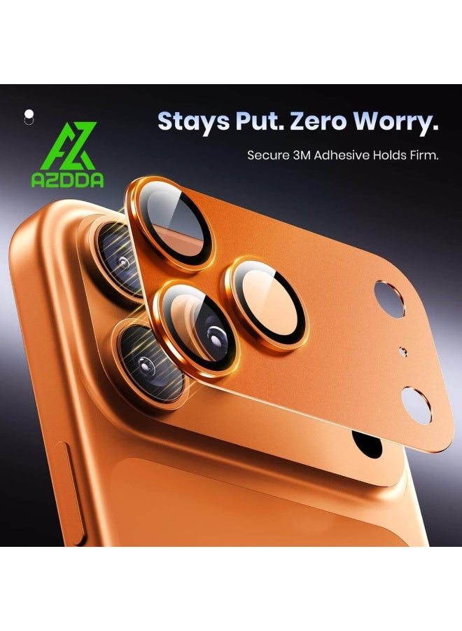 for iPhone 17 Pro Max Camera Lens Protector, Full Coverage, shatterproof Camera Lens Protection Compatible with Apple iPhone 17 Pro Max Orange - Image 3