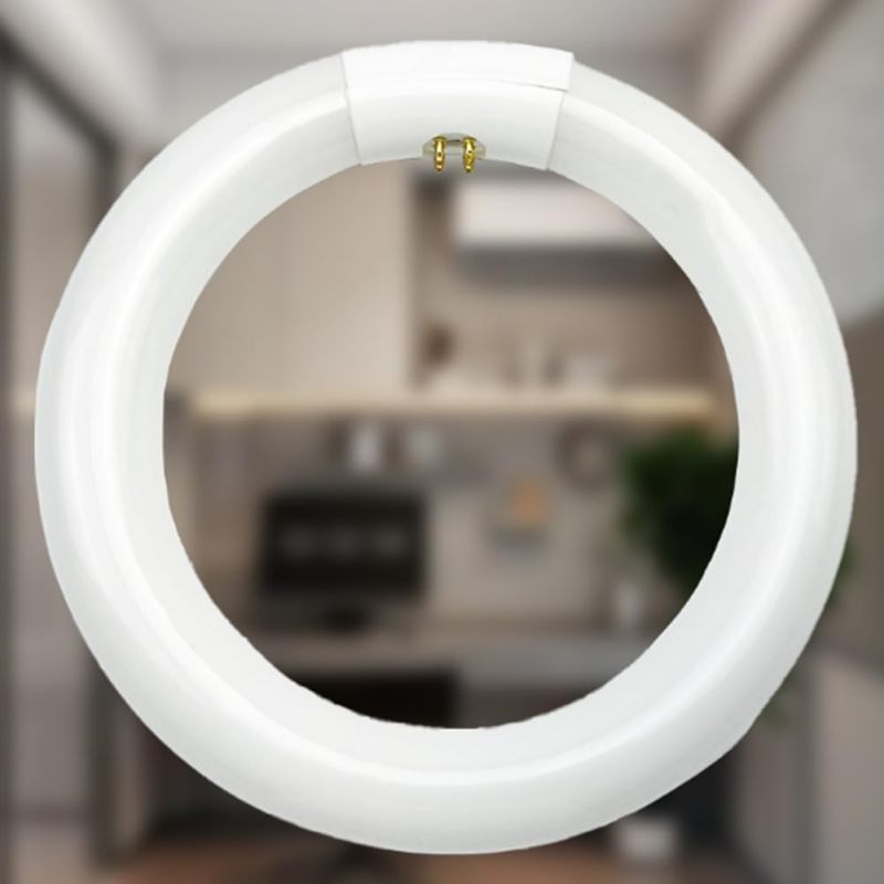 T9 Fluorescent Bulb 8 Inch Circline: Frosted Glass Diffused Cool White Light - 2 Pack 22W FC8T9/CW Single-Pin Base for Residential Commercial Ceiling Fixture Replacement - Image 2