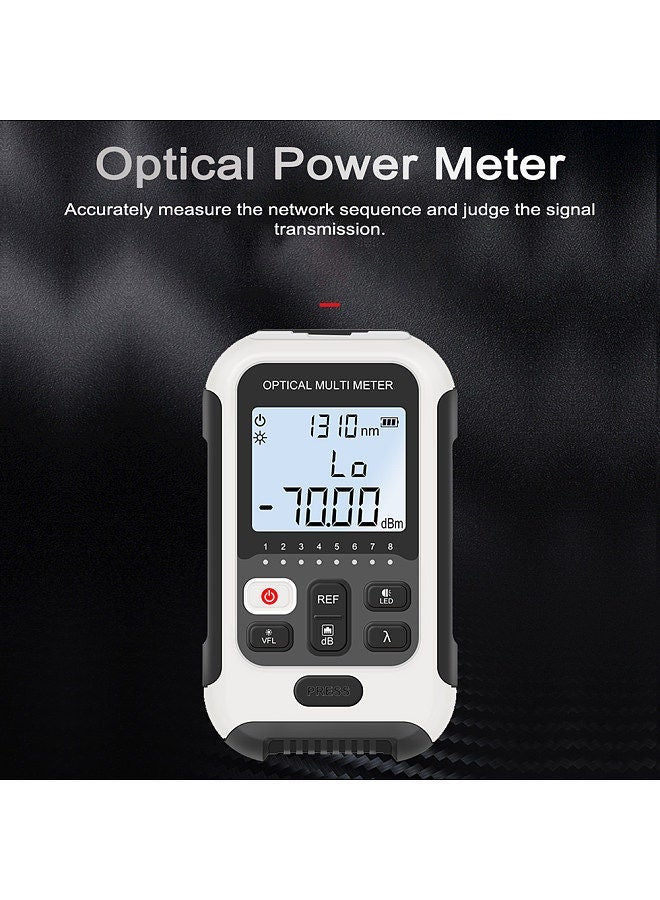 جهاز قياس الطاقة الضوئية 3 في 1 محمول وخفيف الوزن وجهاز اختبار الشبكة عالي الدقة بشاشة رقمية وجهاز اختبار الألياف الضوئية مع ضوء LED - Image 3