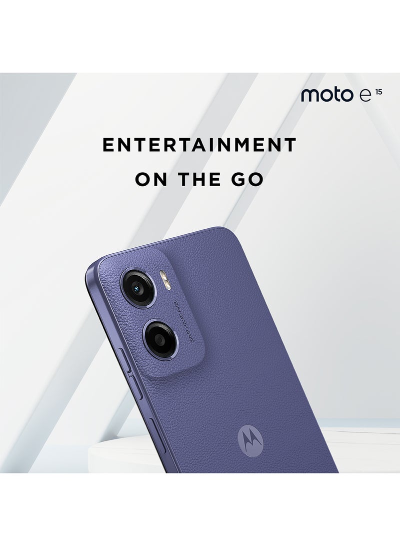 Motorola E15 4G Dual SIM Fresh Lavender 2GB RAM 64GB - Middle East Version - Image 3