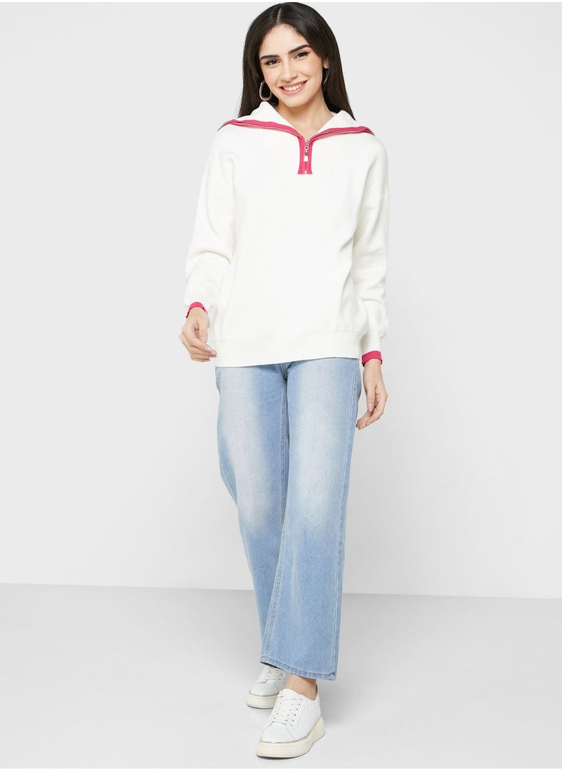 Ginger - Varsity Style Sweater With Collar - Image 1