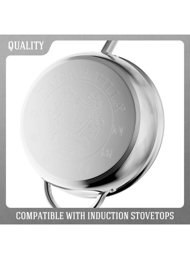 LEFAFA 12-Piece Stainless Steel Cookware Set, Nonstick Pots and Pans Set with Stay-Cool Handles,  Includes Saucepans, Skillets, Stockpot, Saute Pan, Steamer, Dishwasher Safe, Silver - Image 5