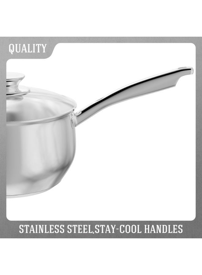 LEFAFA 12-Piece Stainless Steel Cookware Set, Nonstick Pots and Pans Set with Stay-Cool Handles,  Includes Saucepans, Skillets, Stockpot, Saute Pan, Steamer, Dishwasher Safe, Silver - Image 4