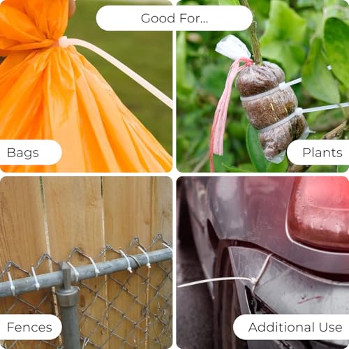 Bolt Dropper 8 Inch 1000 White Zip Cable Ties 40lbs Tensile Strength - Secure Projects with Confidence: Heavy Duty, Self-Lock Premium Nylon Cable Wire Ties for Indoor Outdoor Use - Image 4