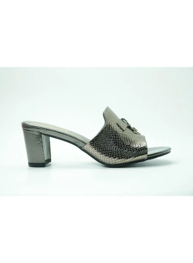 092-3036 Michelle Morgan Elegant Heeled Mules 213RC192 Pewter