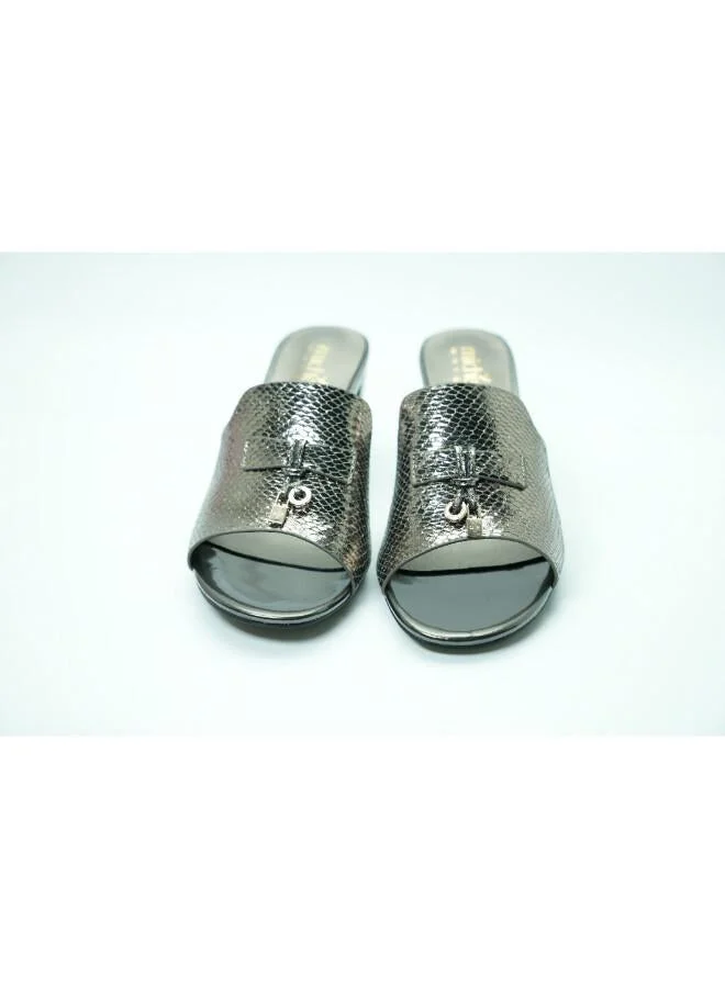 ميشيل مورجان 092-3036 Michelle Morgan Elegant Heeled Mules 213RC192 Pewter