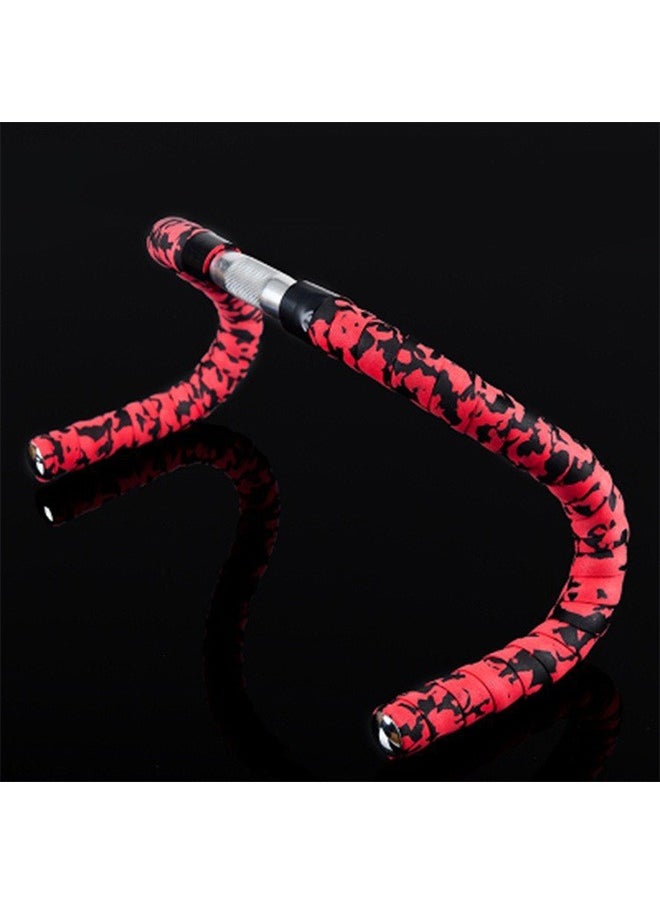 Generic - 1 Pair Cycling Handlebars Tape, Bicycle Bar Wraps, Super Soft Bike Bicycle Cycling Handlebar Tape Wraps with Bar Plugs (Red & Black) - Image 1