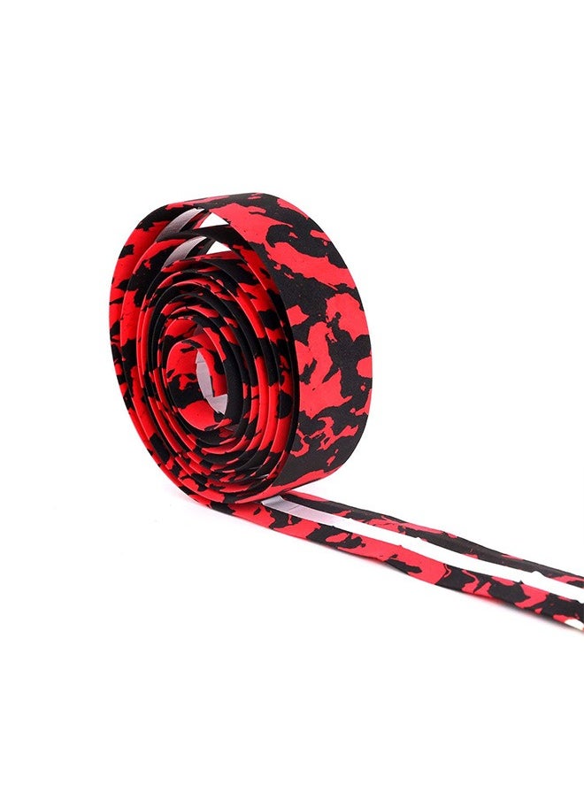 Generic - 1 Pair Cycling Handlebars Tape, Bicycle Bar Wraps, Super Soft Bike Bicycle Cycling Handlebar Tape Wraps with Bar Plugs (Red & Black) - Image 1