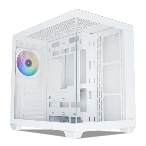 Vetroo AL900 ATX PC Case with 270° Full View Tempered Glass, Pre-Installed ARGB & PWM FDB Fan, Supports 360mm Radiator & 10 Fans, Type-C Ready, for 50 Series GPUs (White) - Image 1