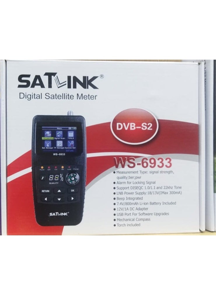 SATLINK DIGITAL SATELLITE METER DVB-S2 WS-6933
