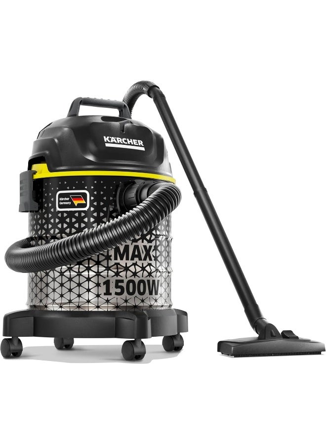 KARCHER DVAC 1500 Bagless Cylinder Vacuum Cleaner – Compact 1500W Household Canister Vacuum Cleaner with Multi-Cyclone Filtration, Telescopic Tube & Floor Nozzle 18 L 1500 W 1.723-970.0 Black - Image 3
