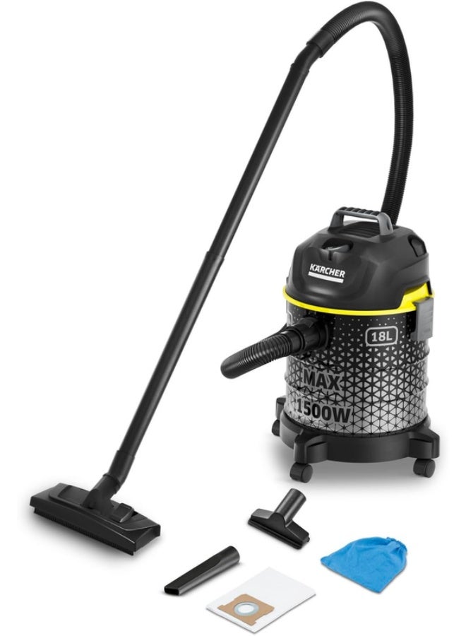 KARCHER DVAC 1500 Bagless Cylinder Vacuum Cleaner – Compact 1500W Household Canister Vacuum Cleaner with Multi-Cyclone Filtration, Telescopic Tube & Floor Nozzle 18 L 1500 W 1.723-970.0 Black - Image 5