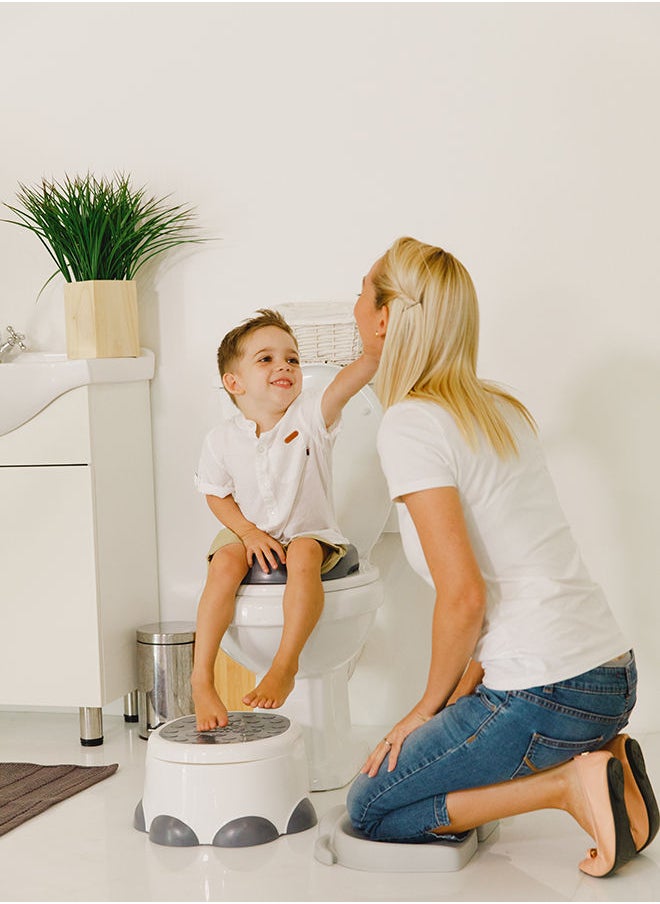 Bumbo Baby Potty Trainer With Detachable Toilet Seat And Step Stool, Slate Grey  - Image 3