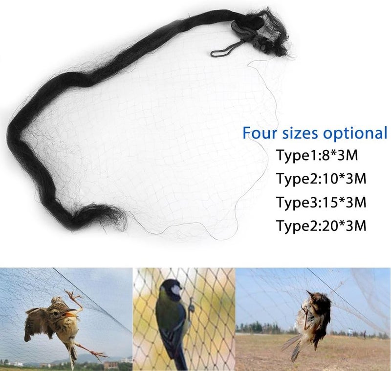klarako Anti-bird Netting, Net Anti Bird Black Anti Bird Mist Net Mesh Prevent Huting Catching Fruit Crop Garden Helps Keep Birds From Fruits Crops(153M) - Image 3