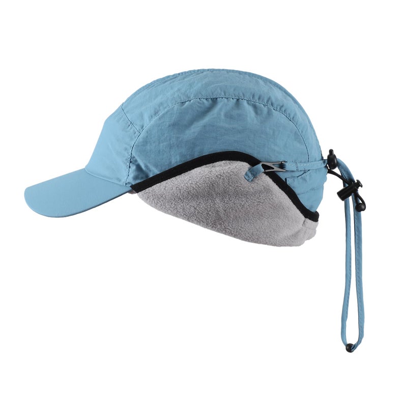 Home Prefer Waterproof Men's Winter Hats Warm Fleece Lined Earflaps Baseball Cap Trapper Hat (Blue) - Image 2