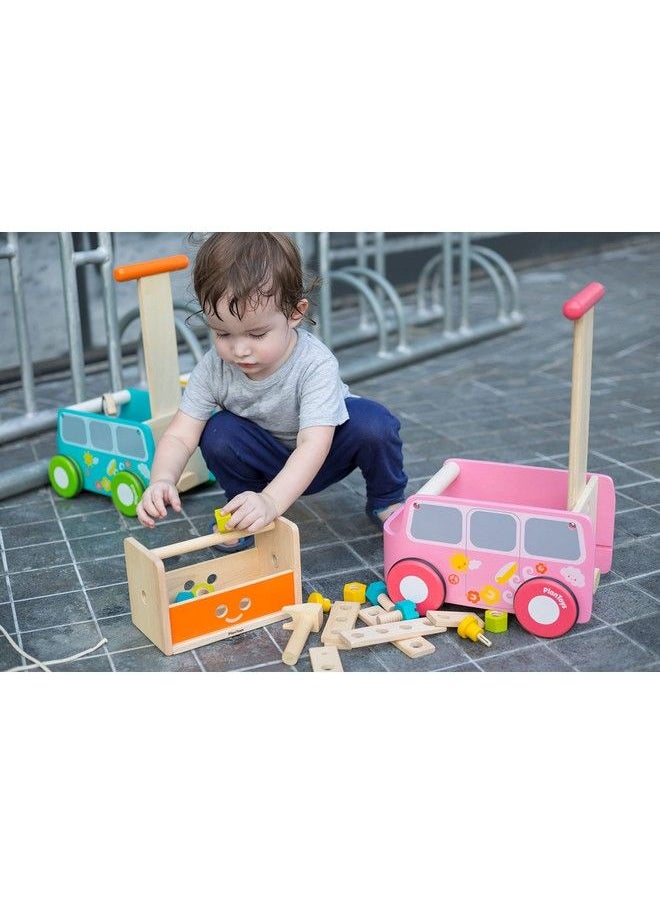 PlanToys Wooden Transforming Robot Tool Box With Wrench, Nuts & Bolts, Wooden Planks, And Shapes; Sustainably Made From Rubberwood And Nontoxic Paints And Dyes  - Image 5