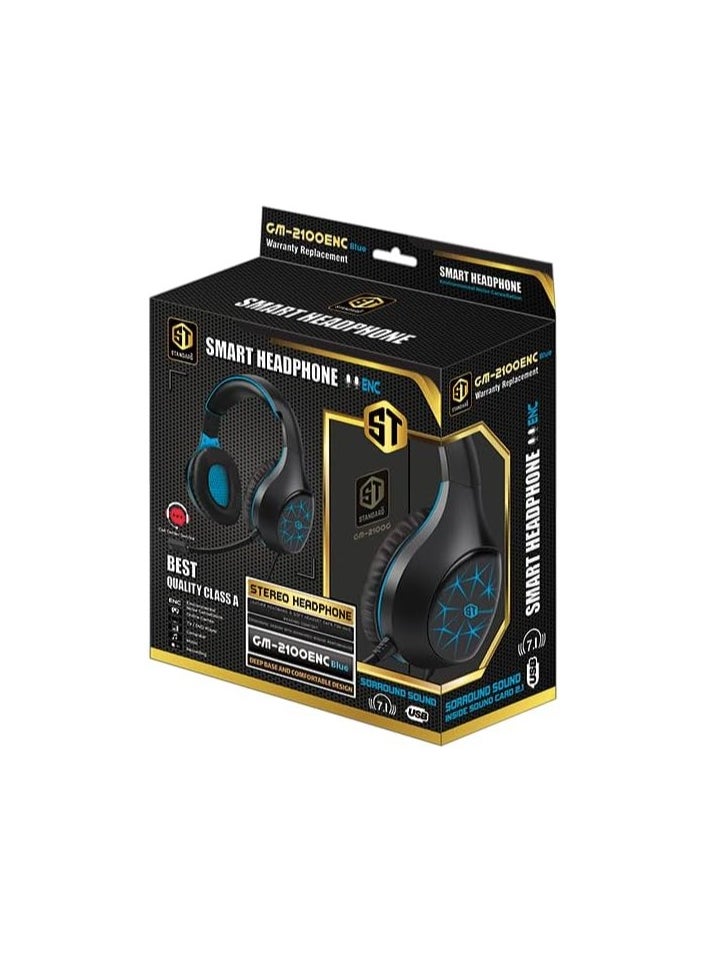 ST Standard Stereo Headset 7.1 Surround Sound with Noise Cancelling Microphone GM-2100ENC