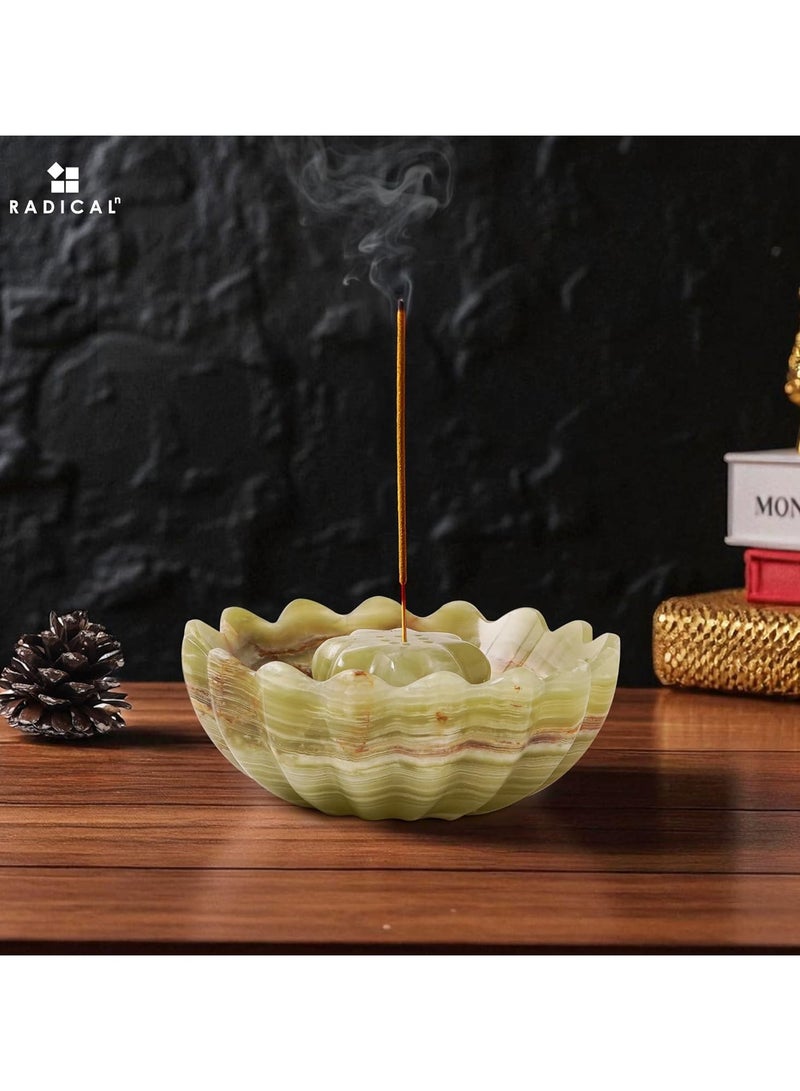 RADICALn Marble IncenGreen Marble Incense Holder | 5.5" Handmade Palo Santo Burner for Home, Room & Officese Holder 5.5" Inches Green Handmade Palo Santo Stick for Home Décor, Modern Incense Holder for Sticks, Citronella incenses Stick for Room & Office Aromatherapy - Image 2