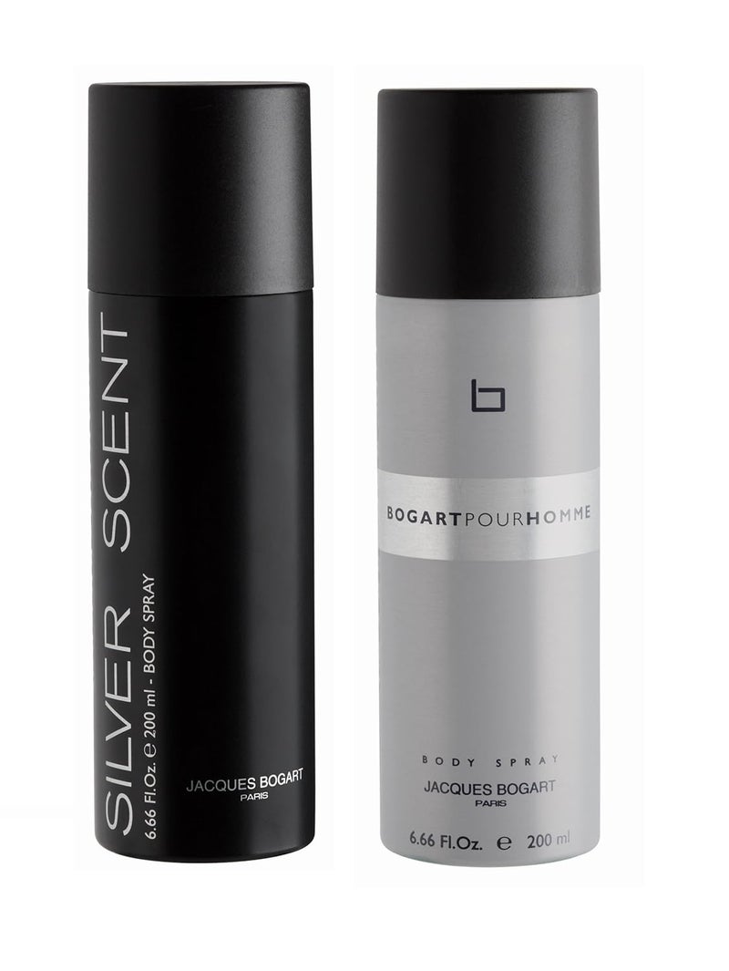 Bogart Bogart Bogart Silver Scent  Pour Homme Deo Combo Set  Pack Of 2 400 ml Pack of 2 