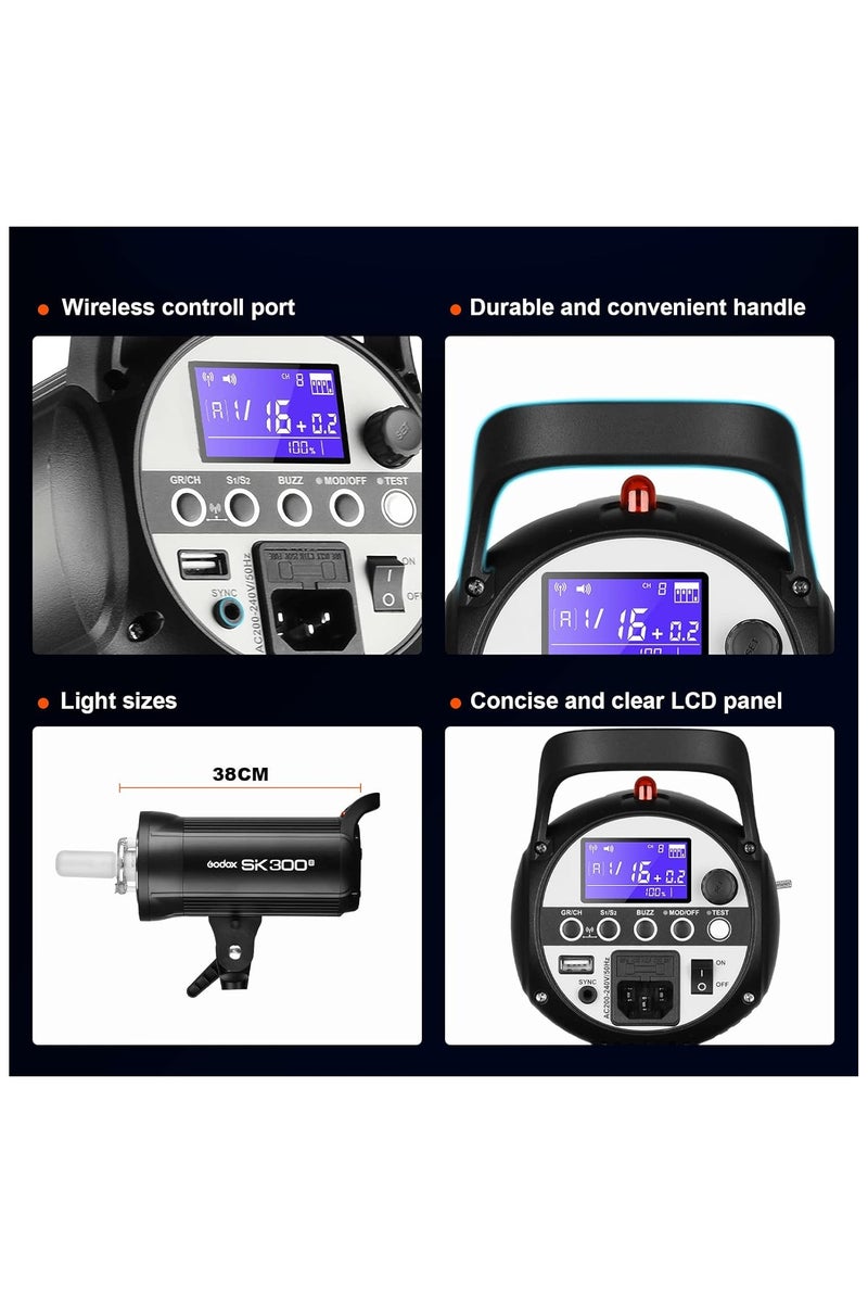 Godox Godox SK300 II Studio Flash 2-Head Kit – Powerful 300W Monolight Set for Photography - Image 4