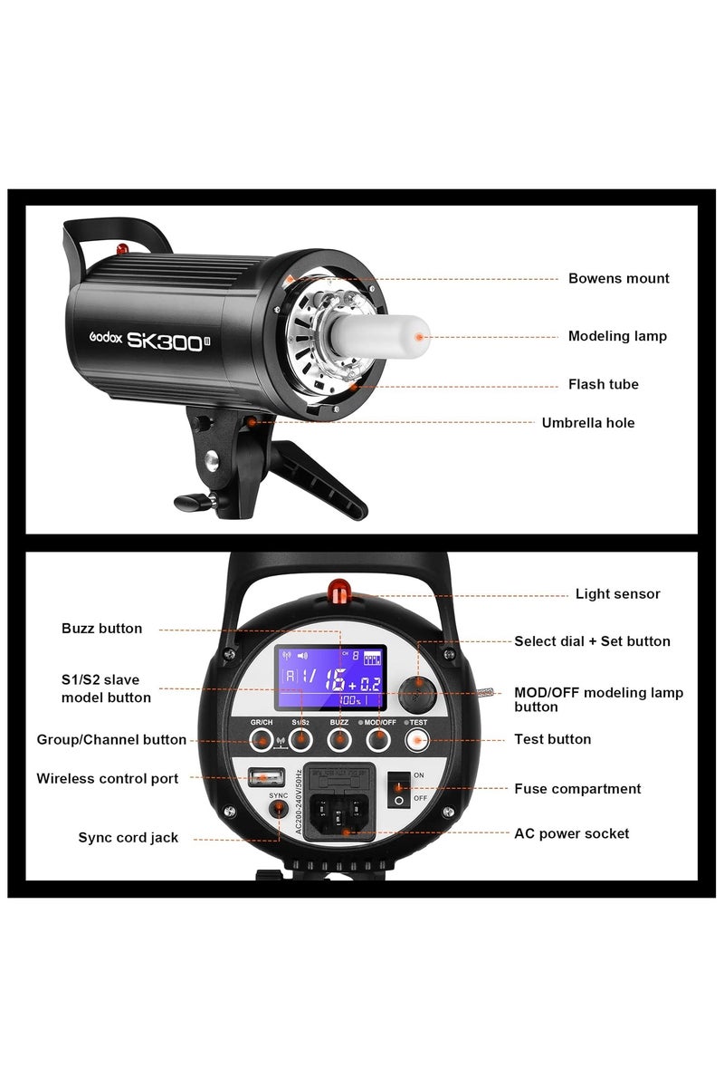 Godox Godox SK300 II Studio Flash 2-Head Kit – Powerful 300W Monolight Set for Photography - Image 5