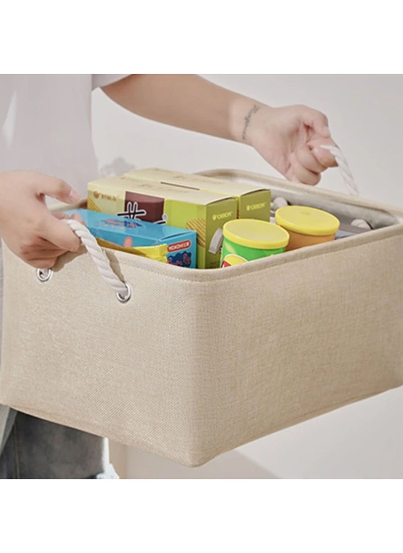 Swift 2 Pcs Large Foldable Fabric Storage Baskets with Handles for Clothes Toys Organizing Home Office Laundry Nursery Shelves, Baskets for Gifts  - Image 2