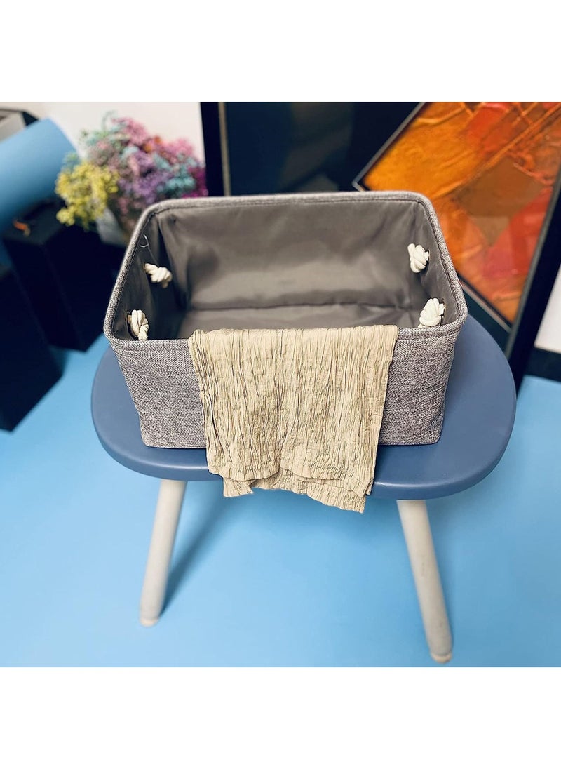 Swift 2 Pcs Large Foldable Fabric Storage Baskets with Handles for Clothes Toys Organizing Home Office Laundry Nursery Shelves, Baskets for Gifts  - Image 3