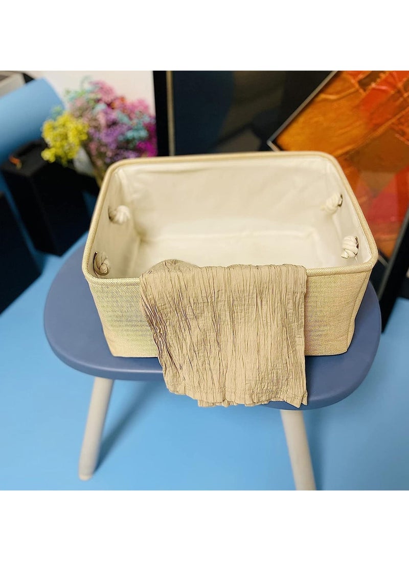 Swift 2 Pcs Large Foldable Fabric Storage Baskets with Handles for Clothes Toys Organizing Home Office Laundry Nursery Shelves, Baskets for Gifts  - Image 4