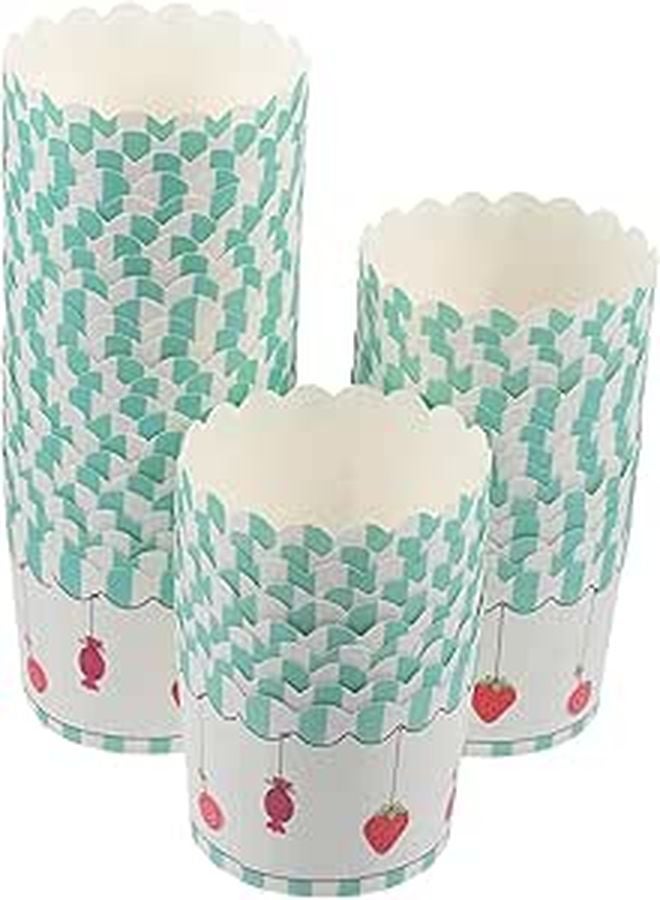 Thickened Heat Resistant Muffin Cupcake Cups 50 Pcs Strawberry Candy Color For Baking Home Party - Image 1