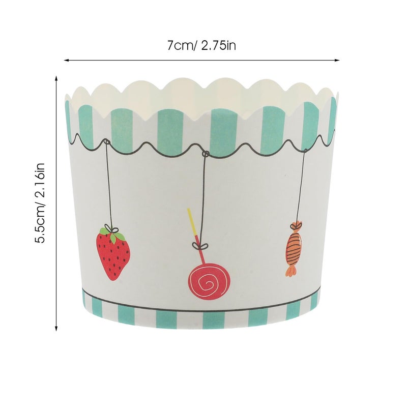 Thickened Heat Resistant Muffin Cupcake Cups 50 Pcs Strawberry Candy Color For Baking Home Party - Image 3