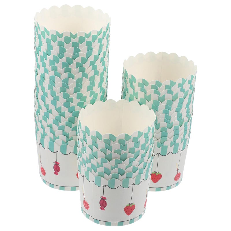 Thickened Heat Resistant Muffin Cupcake Cups 50 Pcs Strawberry Candy Color For Baking Home Party - Image 2