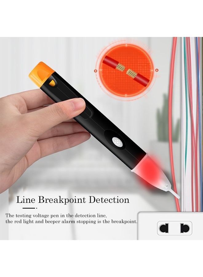 هومستر قلم الجهد الذكي غير المتصل ، جهاز اختبار والصافرة المسموعة ووميض LED نطاق كشف من 90 فولت إلى 1000 تيار متردد أصفر - Image 4