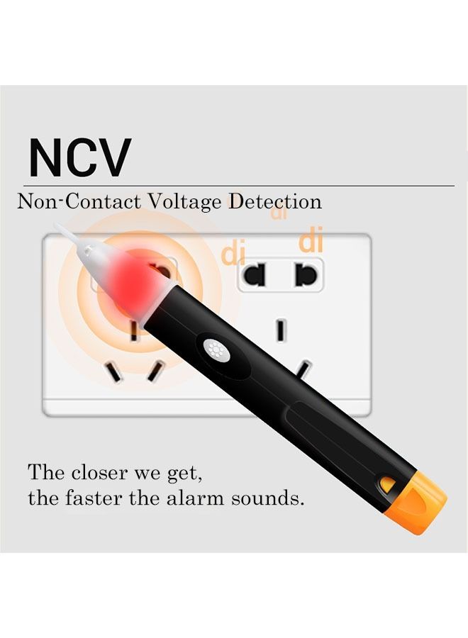 هومستر قلم الجهد الذكي غير المتصل ، جهاز اختبار والصافرة المسموعة ووميض LED نطاق كشف من 90 فولت إلى 1000 تيار متردد أصفر - Image 3