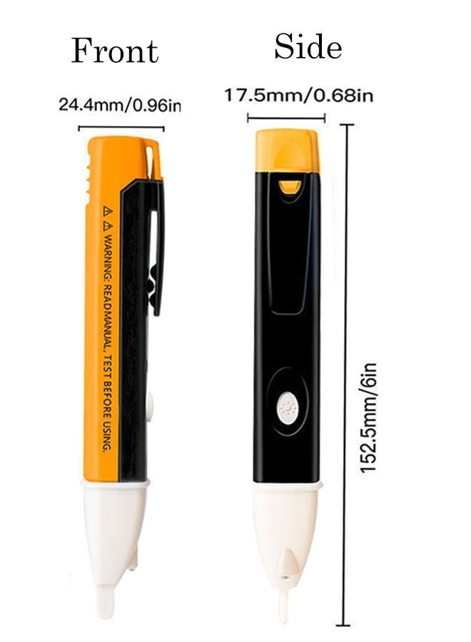 هومستر قلم الجهد الذكي غير المتصل ، جهاز اختبار والصافرة المسموعة ووميض LED نطاق كشف من 90 فولت إلى 1000 تيار متردد أصفر - Image 2